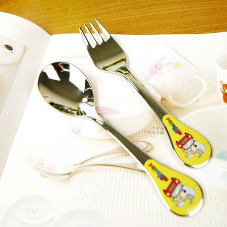 Ceramic Kid spoon & fork 2p meonggu