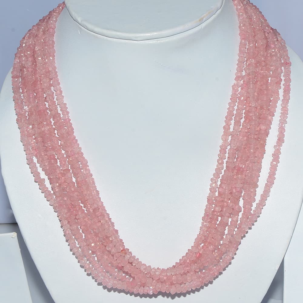 Natural Rose Quartz Plain Beads 18 inch