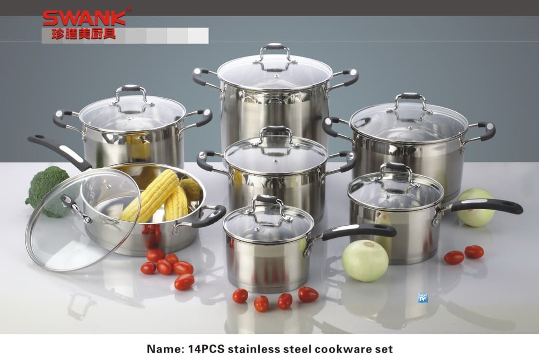 14pcs stainless steel cookware set