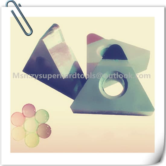 PCD Lathe inserts for colour resin glasses