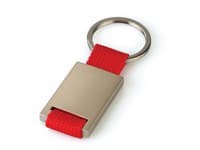 Rectangular Metal Keychain with Polyester Strap