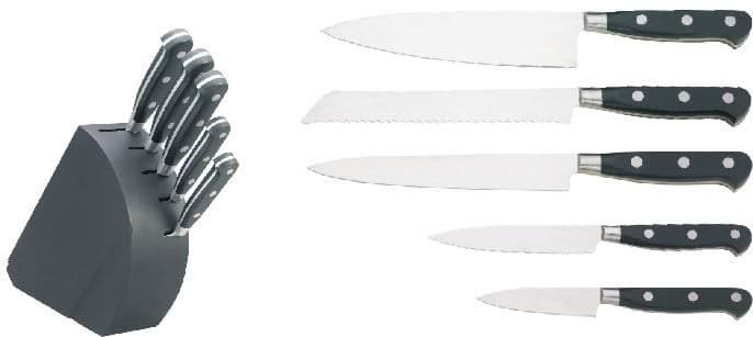 5pcs kitchen knife set with block