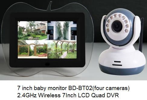 7 inch baby monitor 2.4GHz Wireless 7Inch LCD Quad DVR BD-BT01