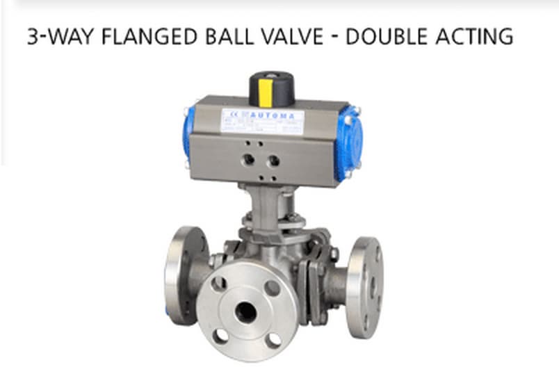 3-WAY FLANGED BALL VALVE - DOUBLE ACTING