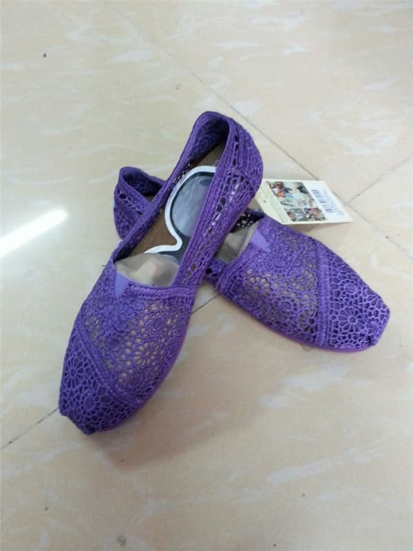 Purple Crochet Classics TOMS Shoes