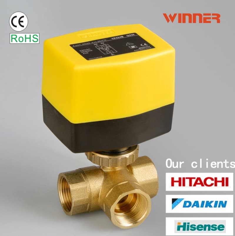 3-way DN25 motorized valve for HVACR
