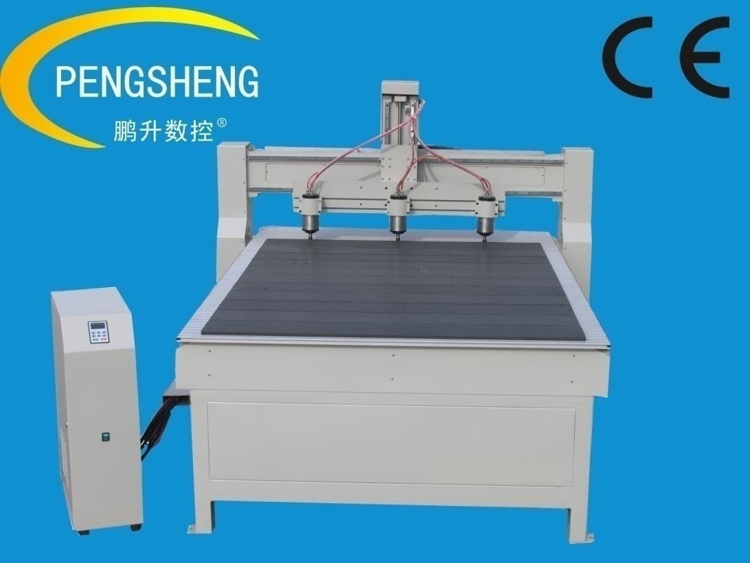 Metal cnc router with three heads