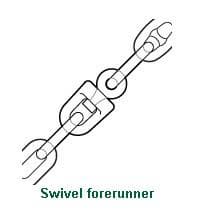 Swivel forerunner anchor chain