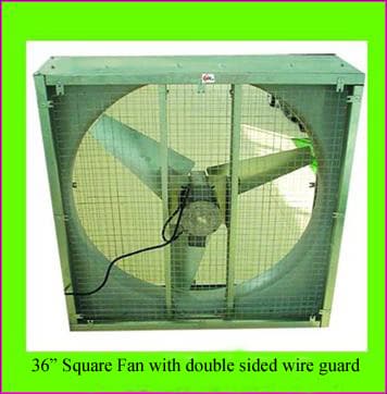 36 inch Square Fan with doubled sided wire guard