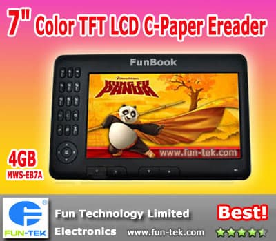 New 7 inch TFT LCD eBook Reader eReader C-Paper 400MHZ 4GB Flash MWS-EB7A