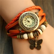 Bohemian butterfly layered watch & bracelet