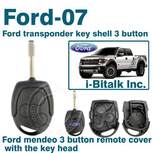 Ford transponder key shell 3 button