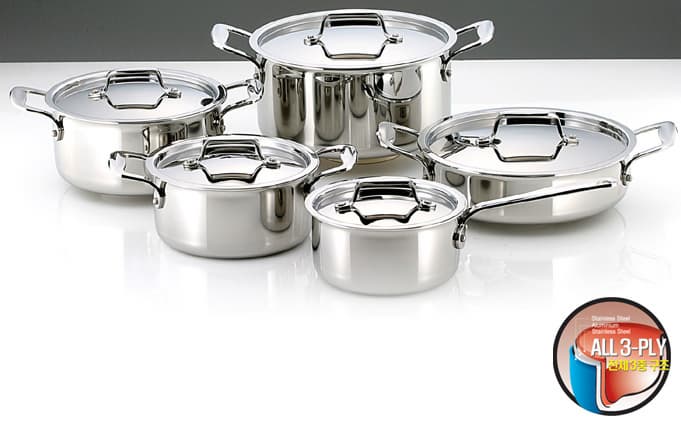 3ply Stainless Steel Cookware Set