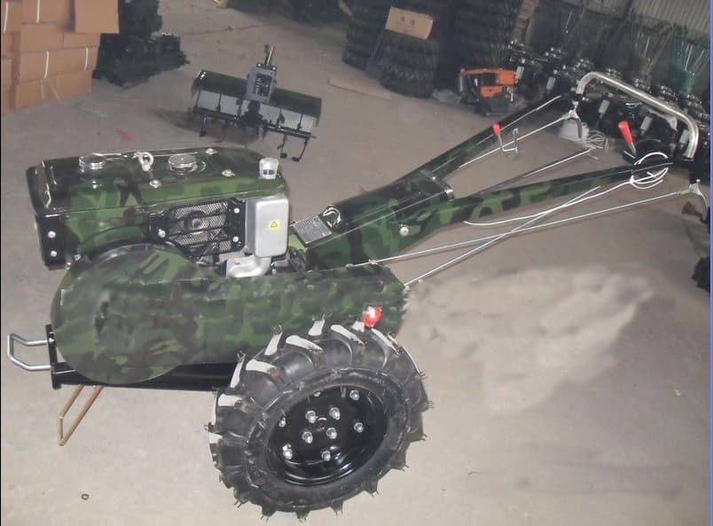 camouflage walking tractor