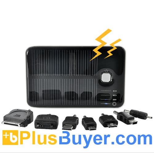 5000mAh Solar Battery Charger with Dual Charging Ports for iPod, iPhone, iPad, Samsung, HTC, Sony Ericsson and More