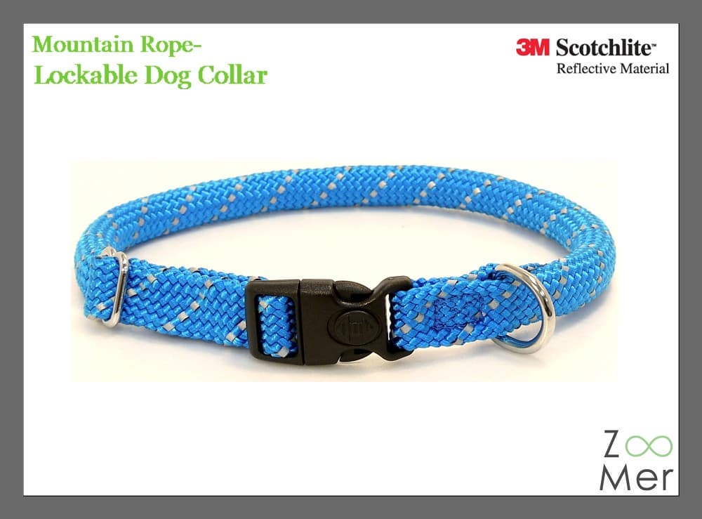 Braided range: 3M Scotchlite Reflective Mountain Rope- Lockable Dog Collar