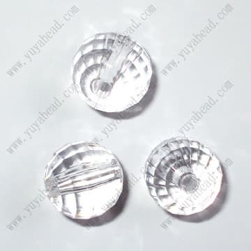 clear round faceted earth beads