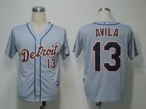 Wholesale MLB Detroit Tigers 13 AVILA Grey Jerseys take PayPal