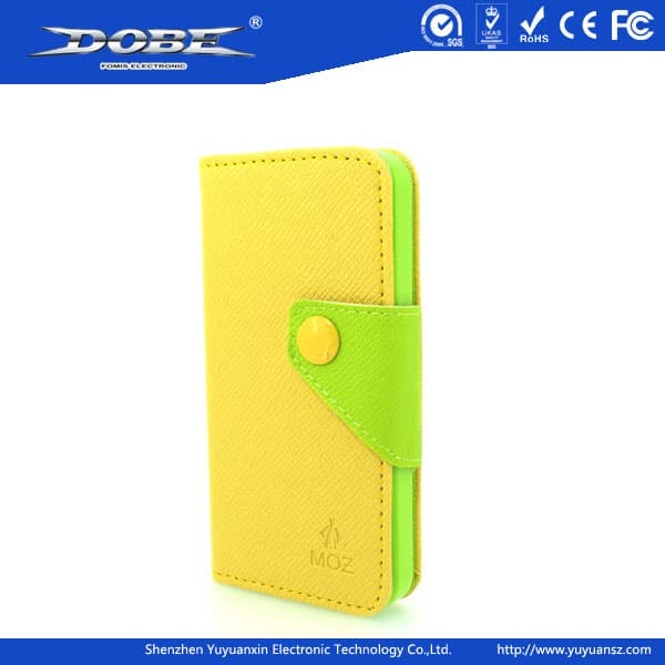 Wallet PU Fashion color protective Case with buckle for iPhone4S