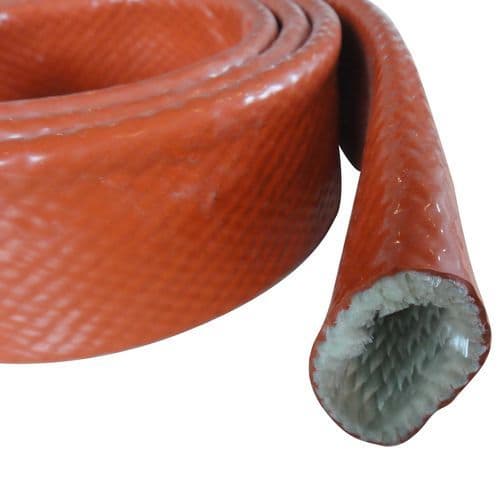 Silicone coated fiberglass braided fire sleeving