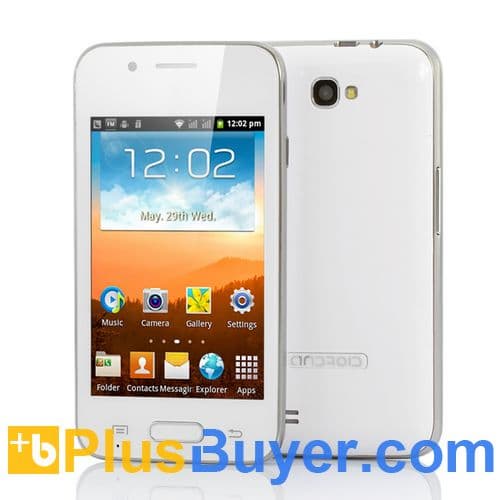 Lotus - 4 Inch Budget Android Smartphone - White (Dual SIM, 1GHz CPU)