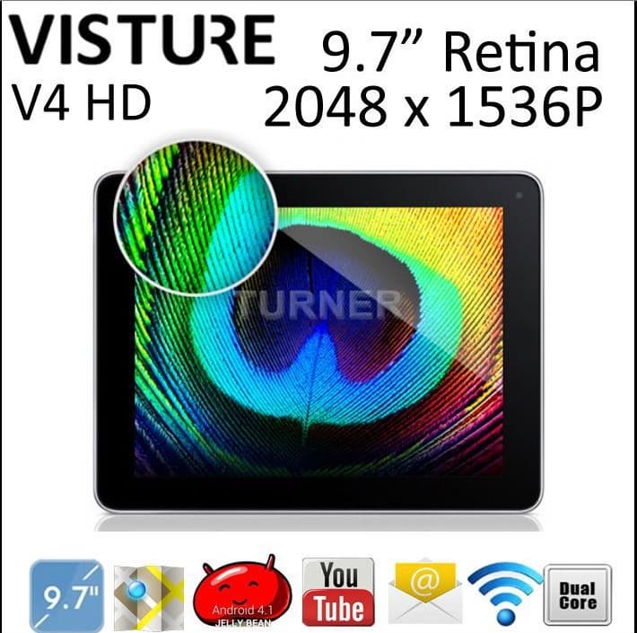 9.7 inch  Visture V97 HD Retina Display Tablet PC Quad Core RK3188 Dual Camera 5MP Bluetooth
