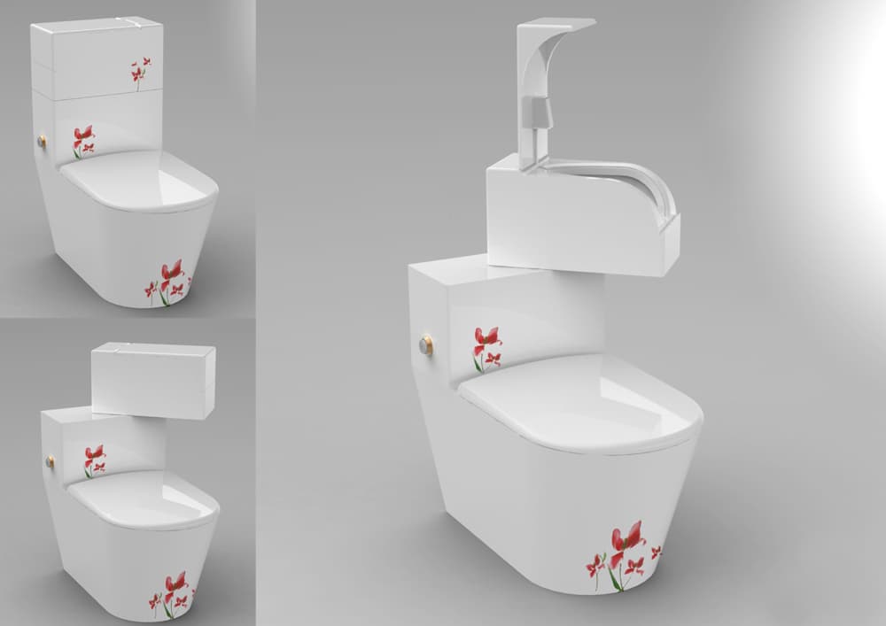 Men's Urinal rotatable with Integrated Toilet