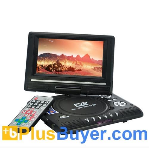 7 Inch Swivel Screen Portable DVD Player (Remote, TV, Region Free)