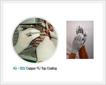 ESD Copper PU Top Coated Gloves