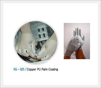 ESD Copper PU Palm Coated Gloves