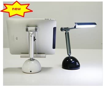 iPad stand with LED desk lamp