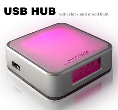 4 Port USB HUB 2.0 with 7-Color Mood Light