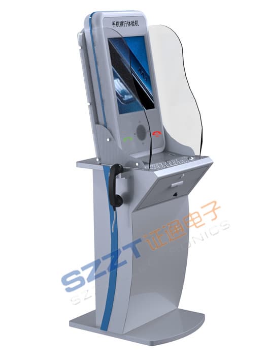 ZT2113 Free standing Information/Financial/Banking Kiosk with RFID card reader,Metal keyboard