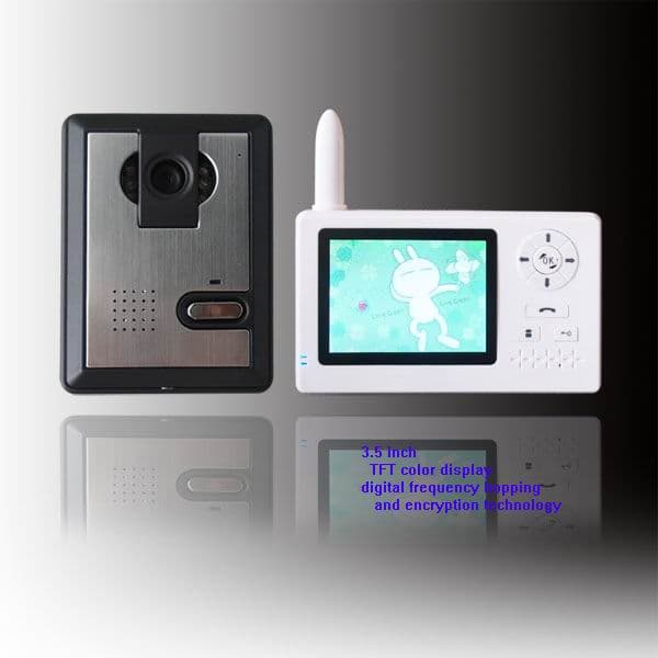 clear sound color display 3.5 inch wireless video door phone intercom system for apartment