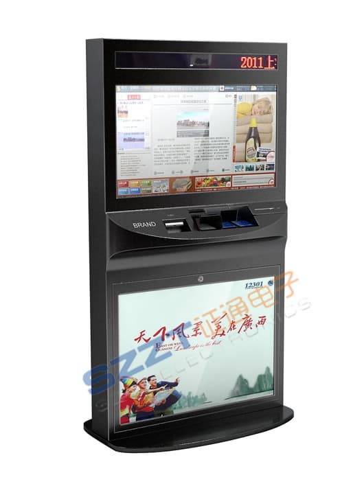 ZT2781 high safety Large screen Ticketing Kiosk with Card reader, ticket printer