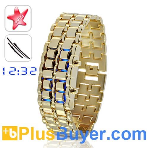Gold Samurai - Japanese-inspired Blue LED Watch
