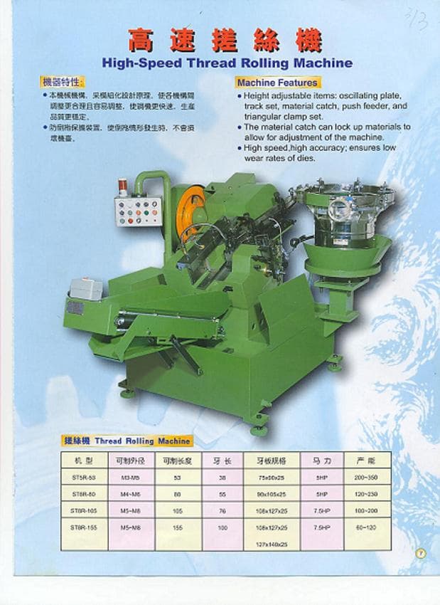 Thread Rolling Machine St-5r-53, St-6r-80, St-8r-105, St-8r-155