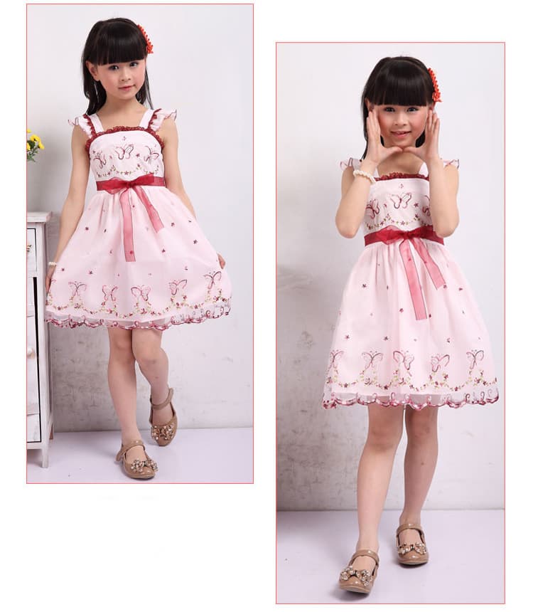 White/Pink Girl Wedding/Daily Dress Size 6 8