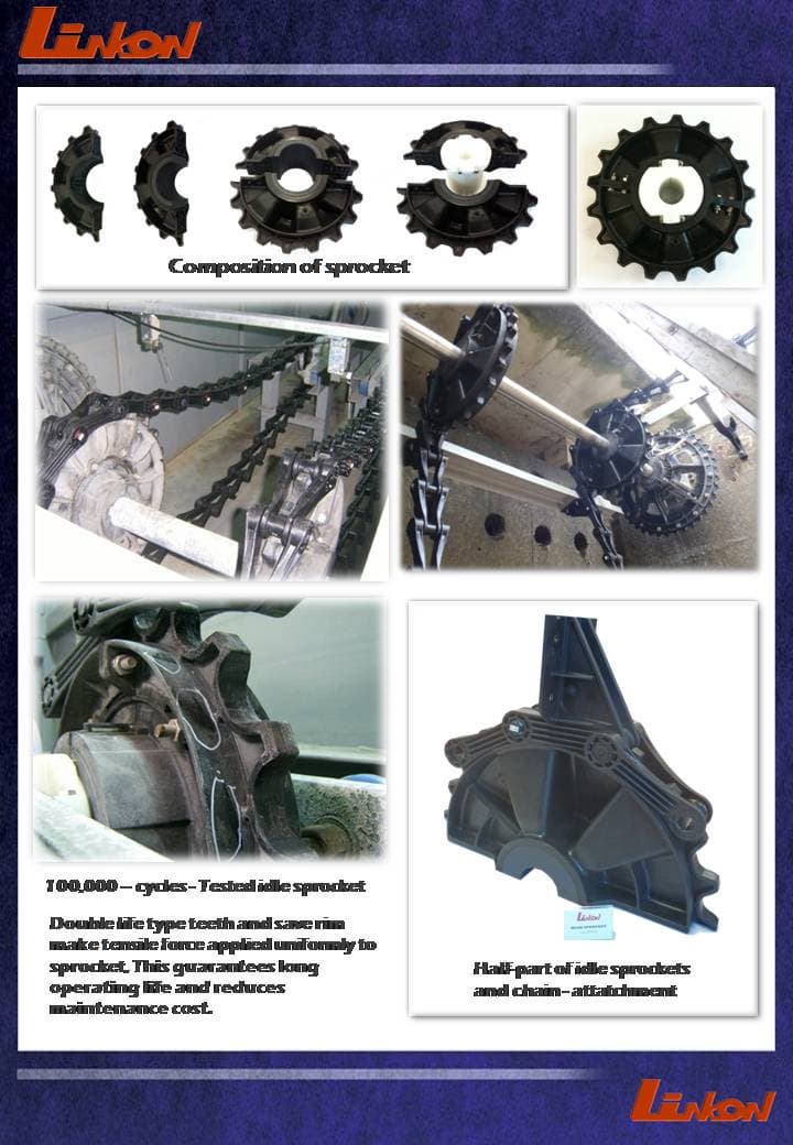 Non-Metallic Head and Idle Sprocket for Sludge Collector