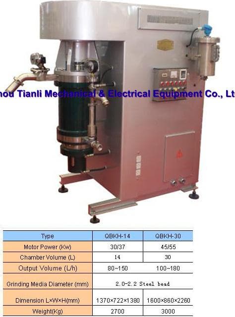 High-viscosity Vertical Internal Cooling Bead Mill for grinding high-viscosity materials
