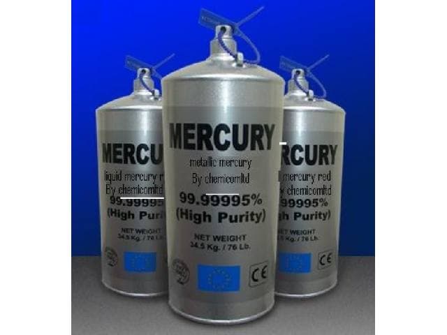 99.99995% Pure Silver Liquid Mercury