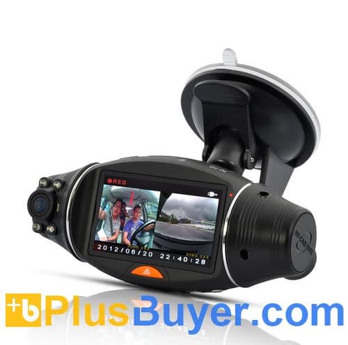 Dual Camera Car DVR with GPS Logger and G-Sensor - 2.7 Inch Screen