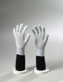Carbon ESD pvc dots on palm side, stripe gloves