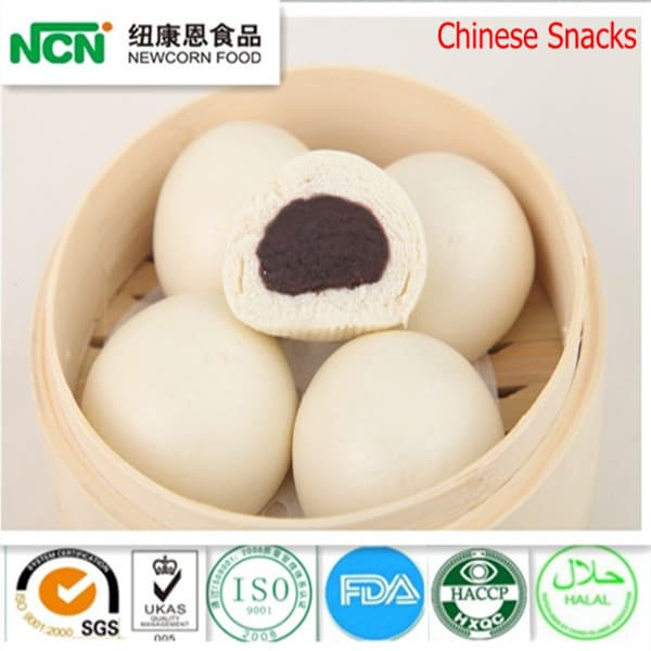 chinese snack steamed stuffed red bean bun