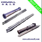 Conical twin screw barrel