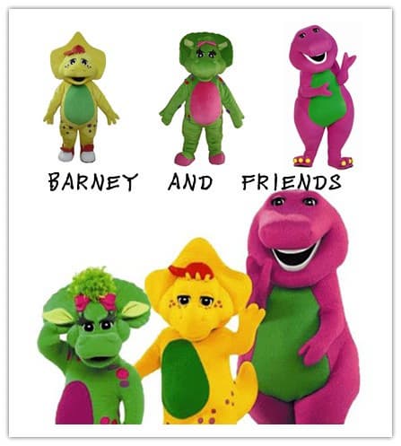 barney dragon and friends mascot costume