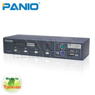 PANIO KF04 4-Port PS/2&USB Combo Free A+(USB+PS/2) KVM Switch-taiwan