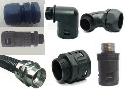 Flexible polyamide cable conduit fittings, Flexible polyamide cable pipe fittings