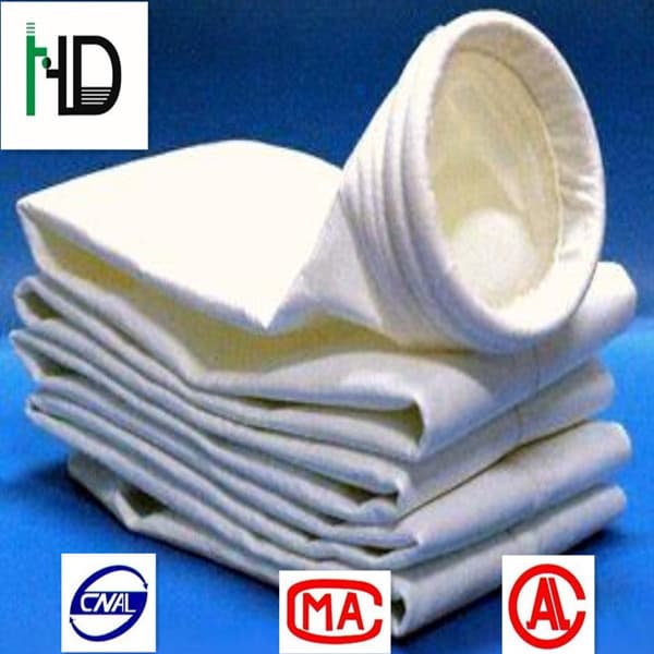 Polyester filter bag for cement industry