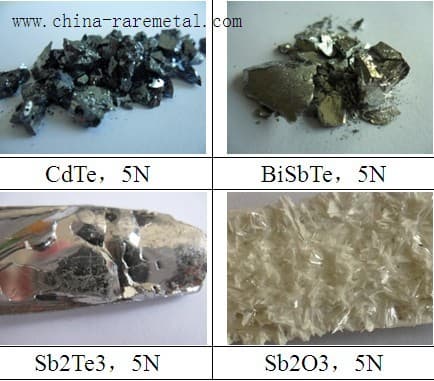 High purity CdTe, BiSbTe,Sb2Te3, Sb2O3